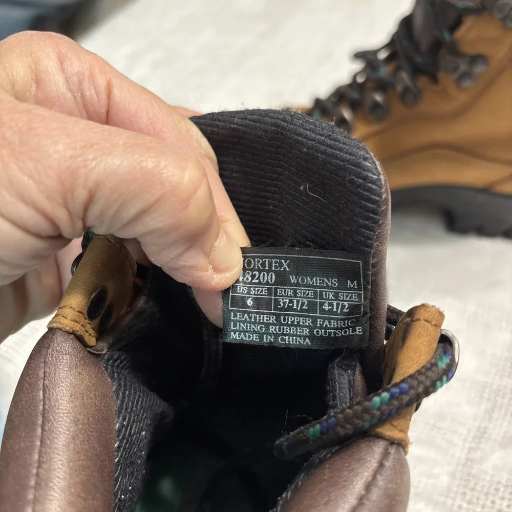 Womens DANNER Brown Leather Waterproof Hiking Boots 48200 Vortex Size 6‎